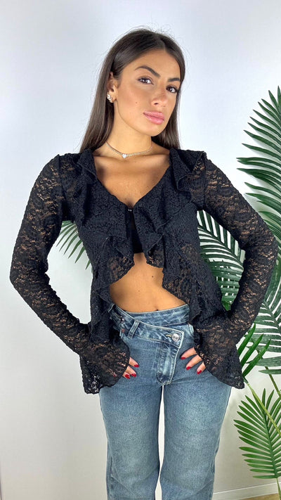 Maglia in pizzo Lea con dettaglio voila