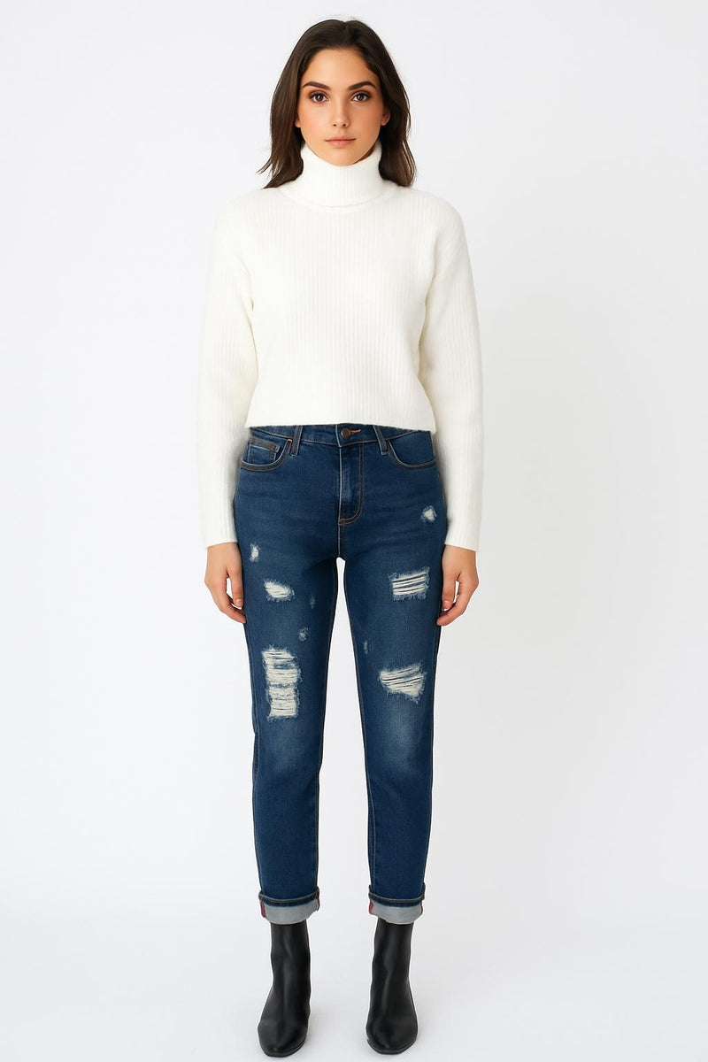 Jeans Boyfriend Strappato C-3B
