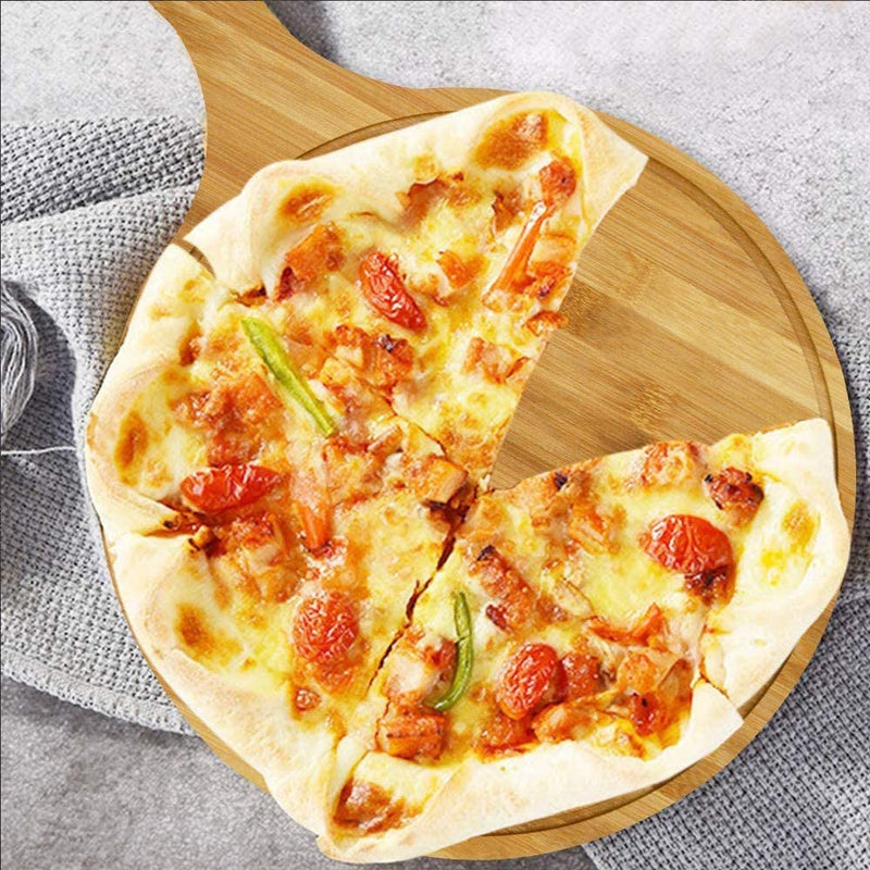 26*38 cm Tagliere per Pizza in Legno, Tagliere Portata Manico Servizio Ristorante Piatti Tagliere Torte Verdure Frutta Biscotti